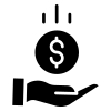 Icon of a hand holding a dollar symbol representing fast ROI from commercial rooftop solar systems in New Jersey.